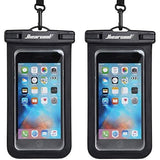 2-Pack: Universal Mobile Phone Waterproof Case Black Black Universal Phone Case - Tophatter Daily Deals