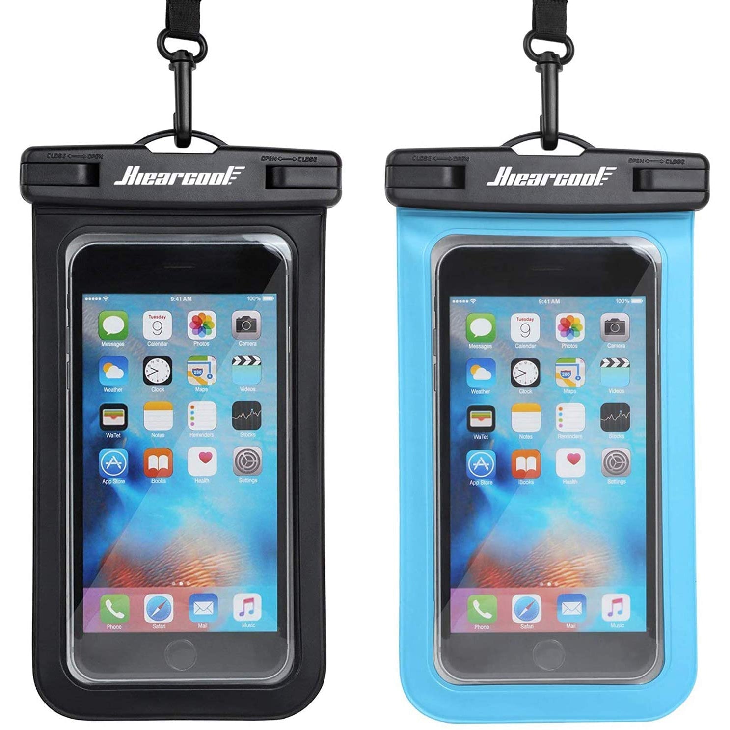 2-Pack: Universal Mobile Phone Waterproof Case Black Blue Universal Phone Case - Tophatter Daily Deals