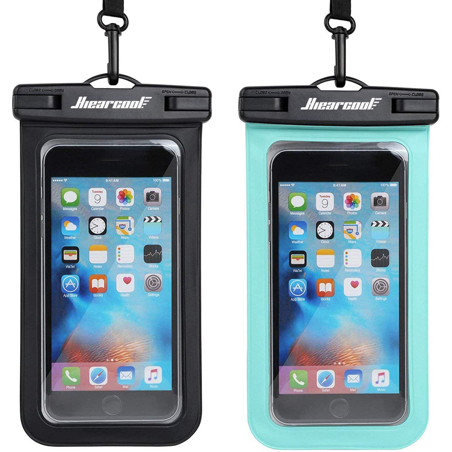 2-Pack: Universal Mobile Phone Waterproof Case Black Green Universal Phone Case - Tophatter Daily Deals