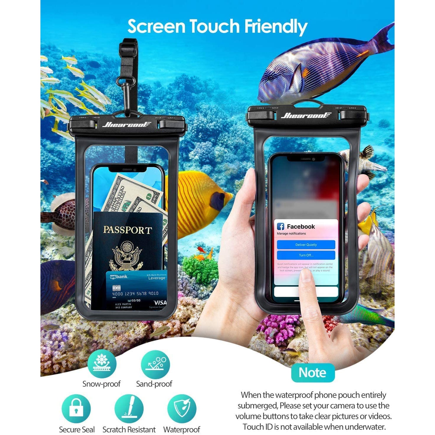 2-Pack: Universal Mobile Phone Waterproof Case Universal Phone Case - Tophatter Daily Deals