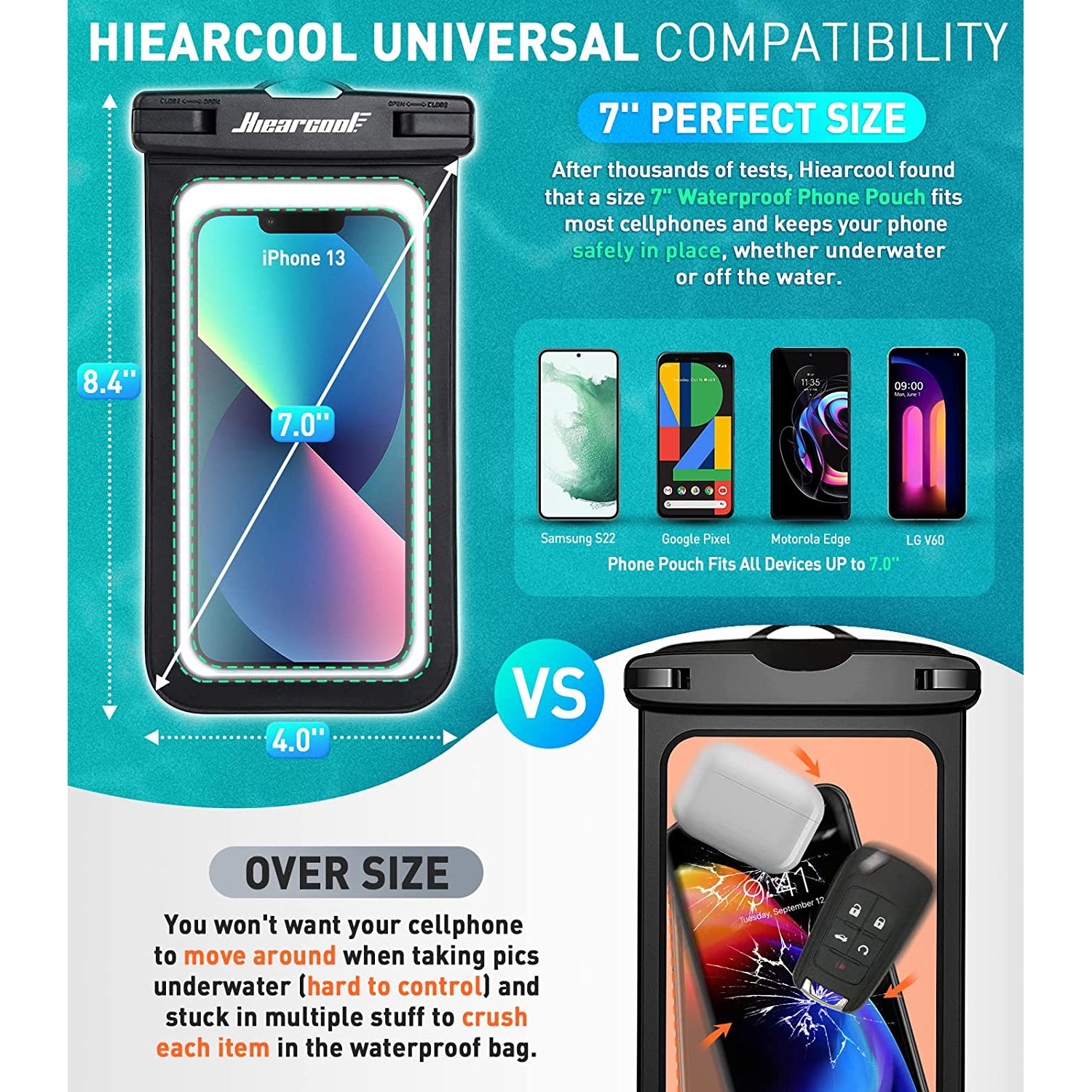 2-Pack: Universal Mobile Phone Waterproof Case Universal Phone Case - Tophatter Daily Deals