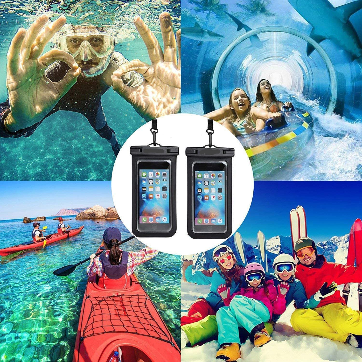2-Pack: Universal Mobile Phone Waterproof Case Universal Phone Case - Tophatter Daily Deals