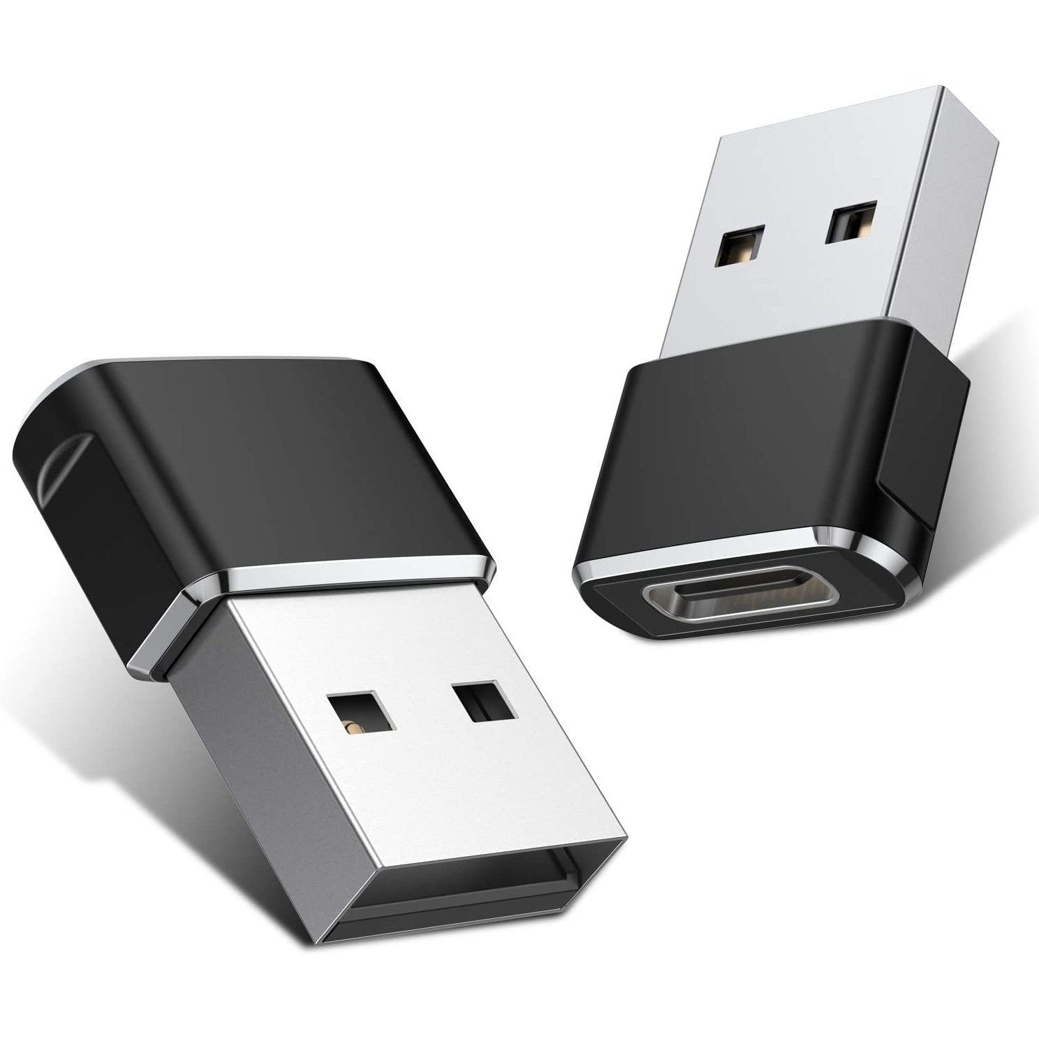 2-Pack: USB C Female to USB Male Adapter Black USB Adapter - Tophatter Daily Deals