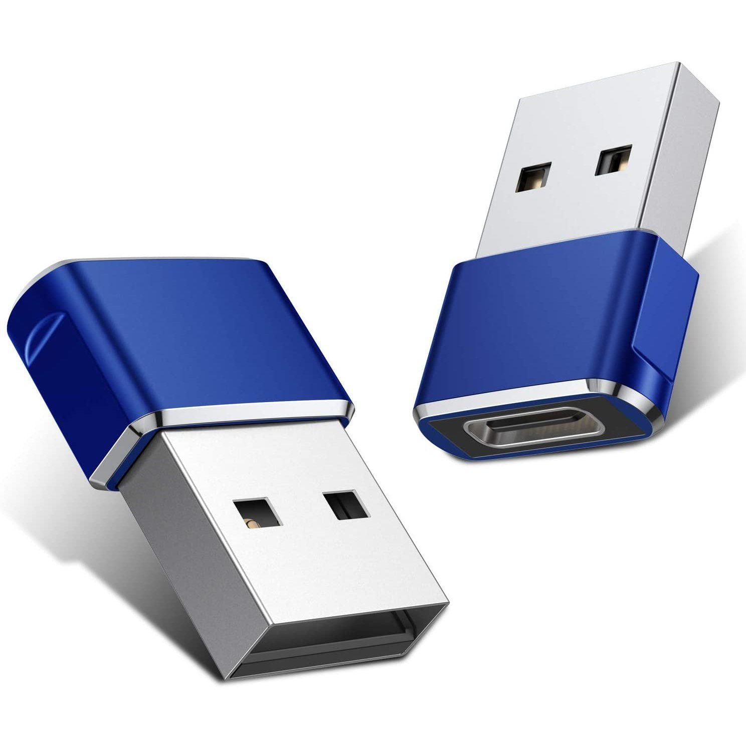 2-Pack: USB C Female to USB Male Adapter Blue USB Adapter - Tophatter Daily Deals