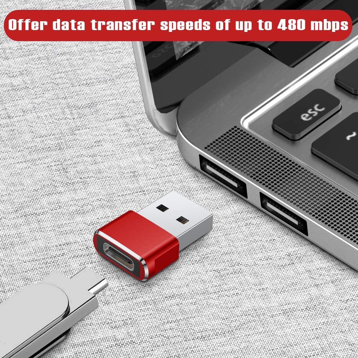2-Pack: USB C Female to USB Male Adapter USB Adapter - Tophatter Daily Deals