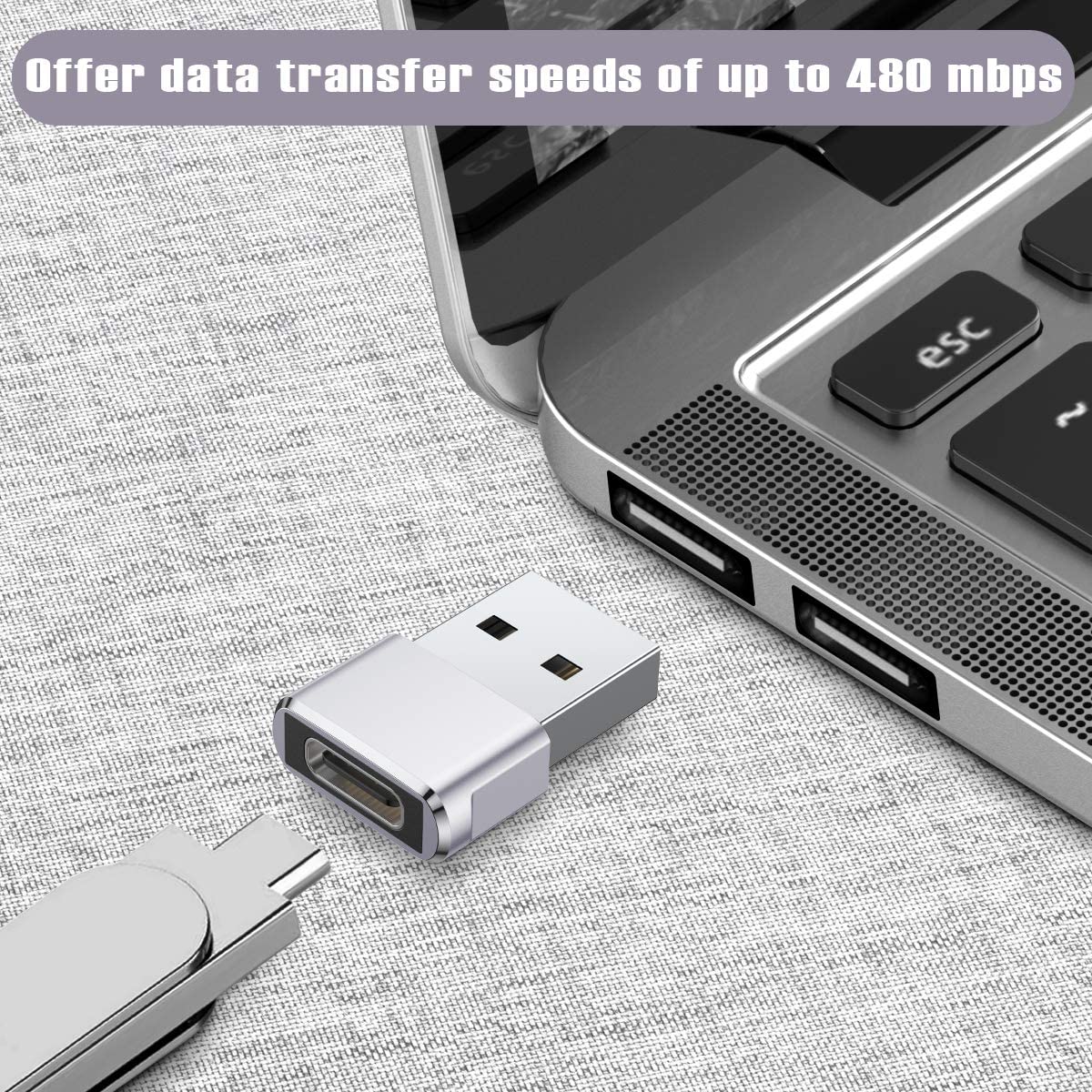2-Pack: USB C Female to USB Male Adapter USB Adapter - Tophatter Daily Deals