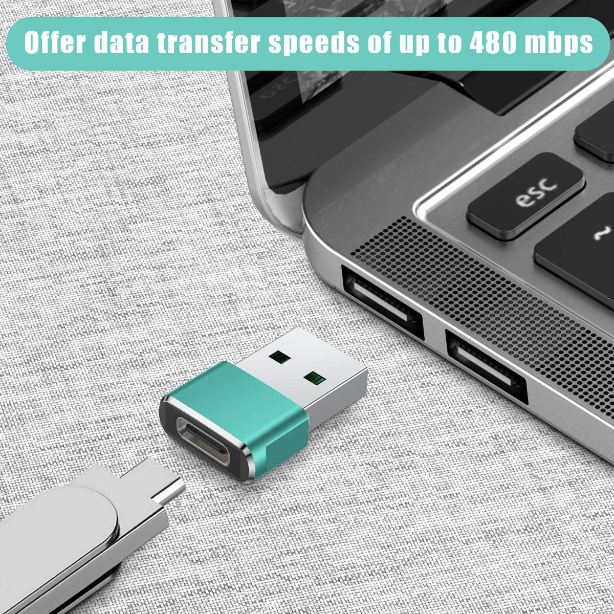 2-Pack: USB C Female to USB Male Adapter USB Adapter - Tophatter Daily Deals