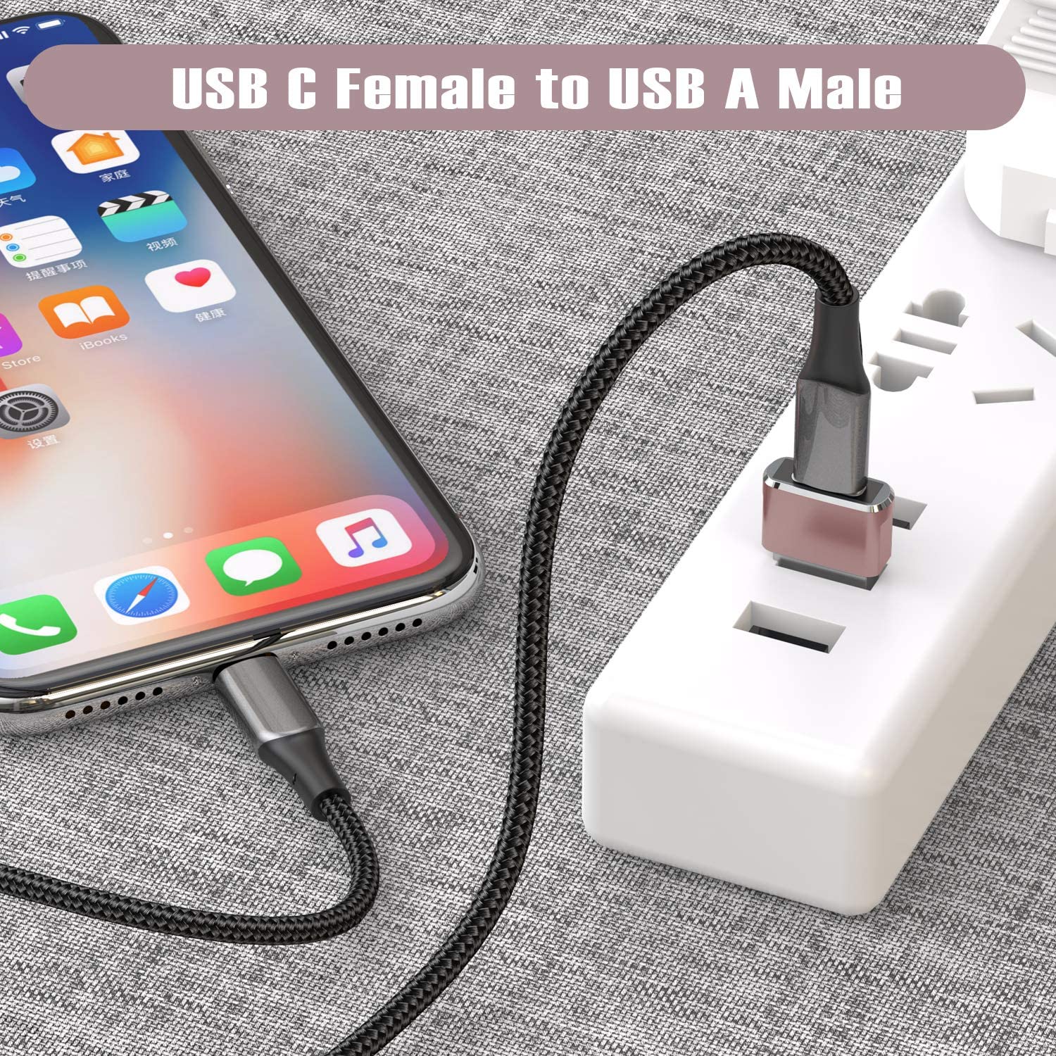 2-Pack: USB C Female to USB Male Adapter USB Adapter - Tophatter Daily Deals