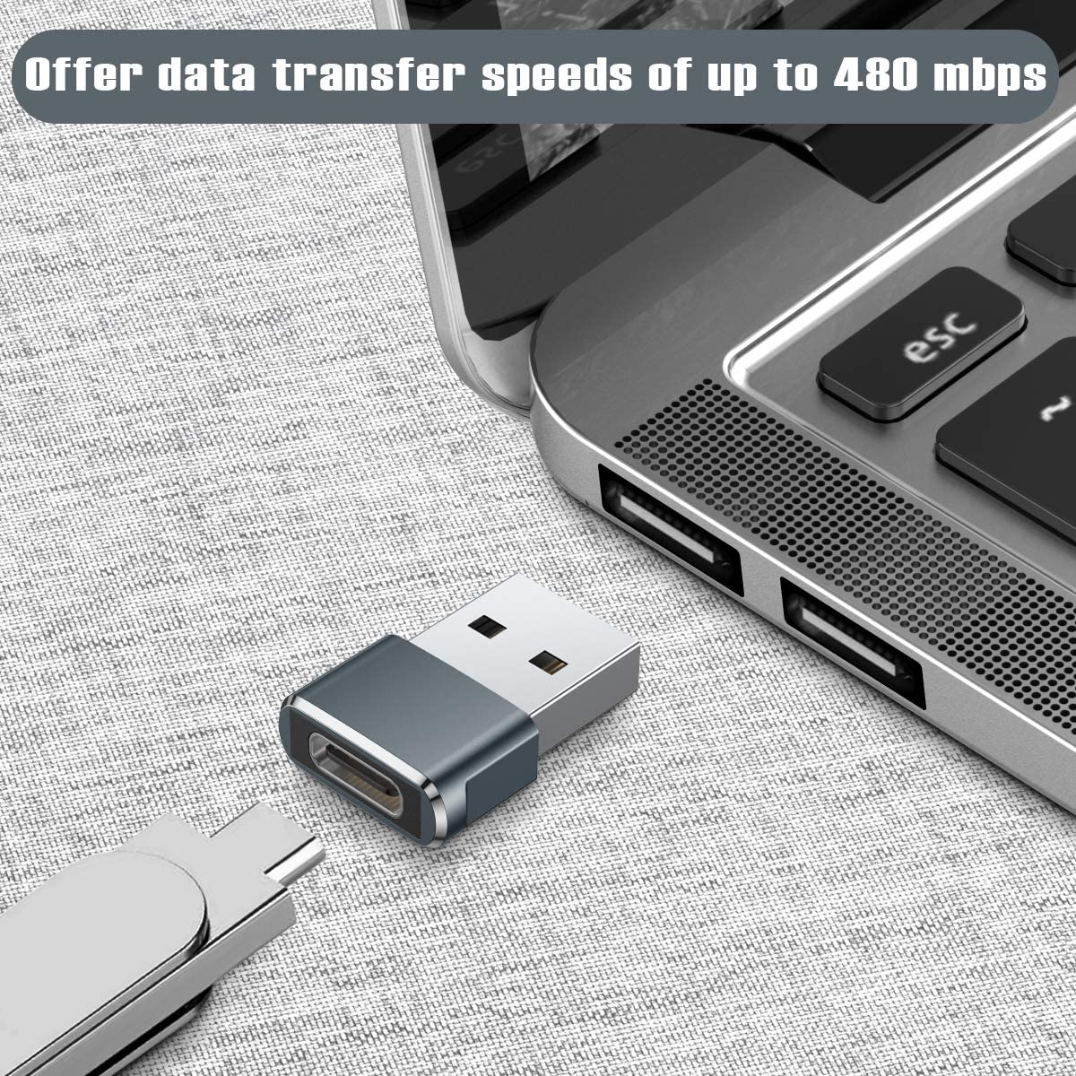 2-Pack: USB C Female to USB Male Adapter USB Adapter - Tophatter Daily Deals