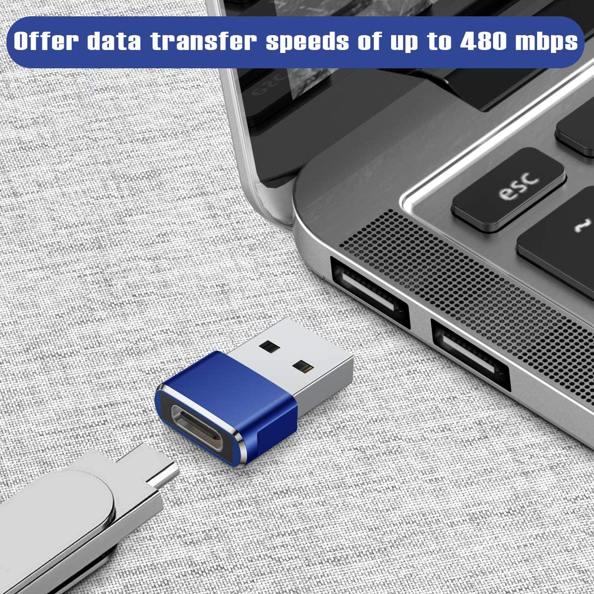 2-Pack: USB C Female to USB Male Adapter USB Adapter - Tophatter Daily Deals