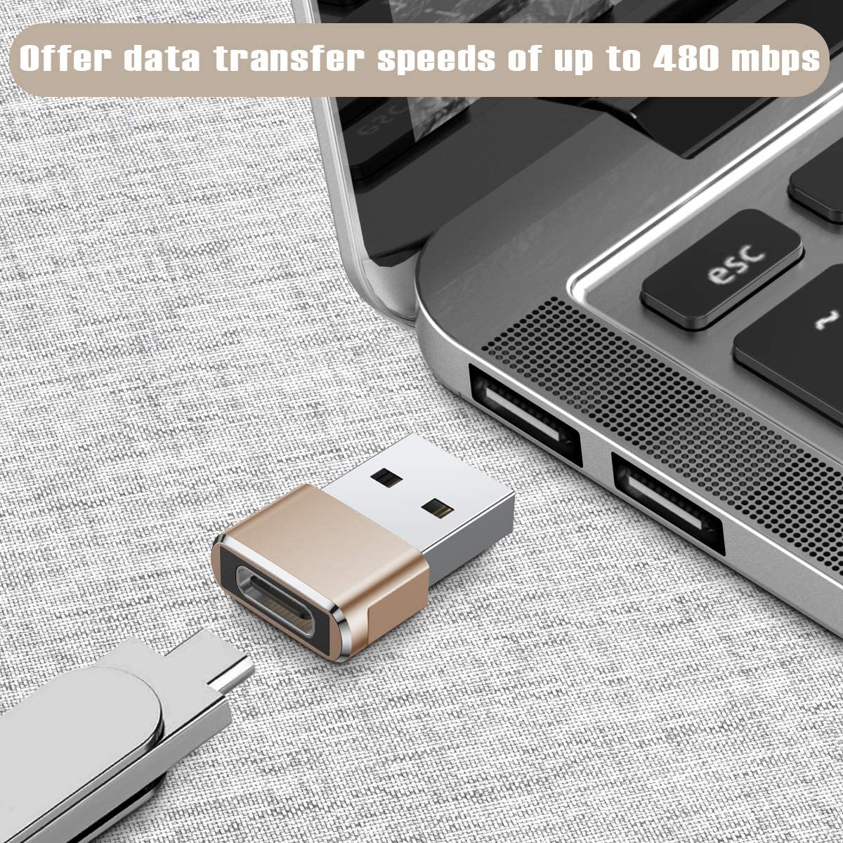 2-Pack: USB C Female to USB Male Adapter USB Adapter - Tophatter Daily Deals