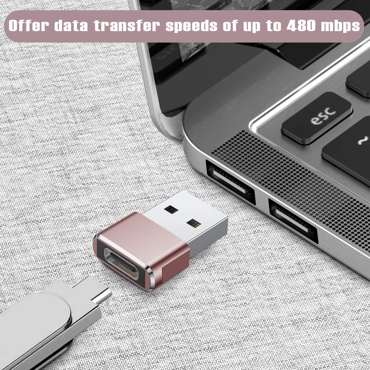 2-Pack: USB C Female to USB Male Adapter USB Adapter - Tophatter Daily Deals