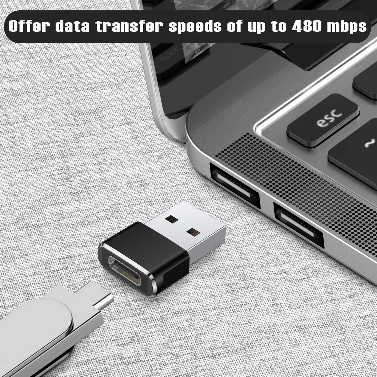 2-Pack: USB C Female to USB Male Adapter USB Adapter - Tophatter Daily Deals