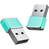 2-Pack: USB C Female to USB Male Adapter Green USB Adapter - Tophatter Daily Deals