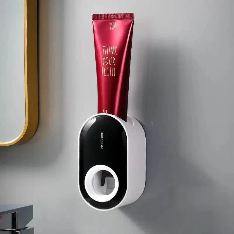 2-Pack: Wall-Mounted Automatic Toothpaste Dispenser Black Bath - Tophatter Daily Deals