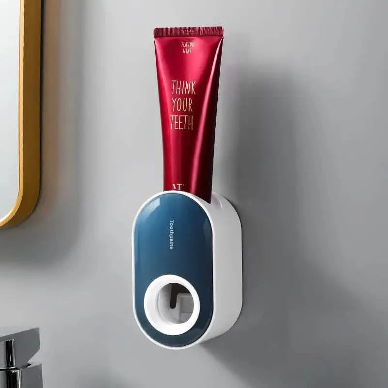2-Pack: Wall-Mounted Automatic Toothpaste Dispenser Blue Bath - Tophatter Daily Deals