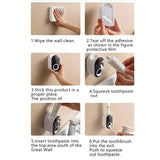 2-Pack: Wall-Mounted Automatic Toothpaste Dispenser Bath - Tophatter Daily Deals