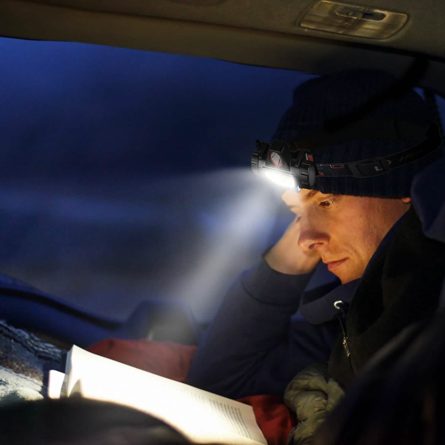 2-Pack: Waterproof Rechargeable Headlamp Outdoor Recreation - Tophatter Daily Deals