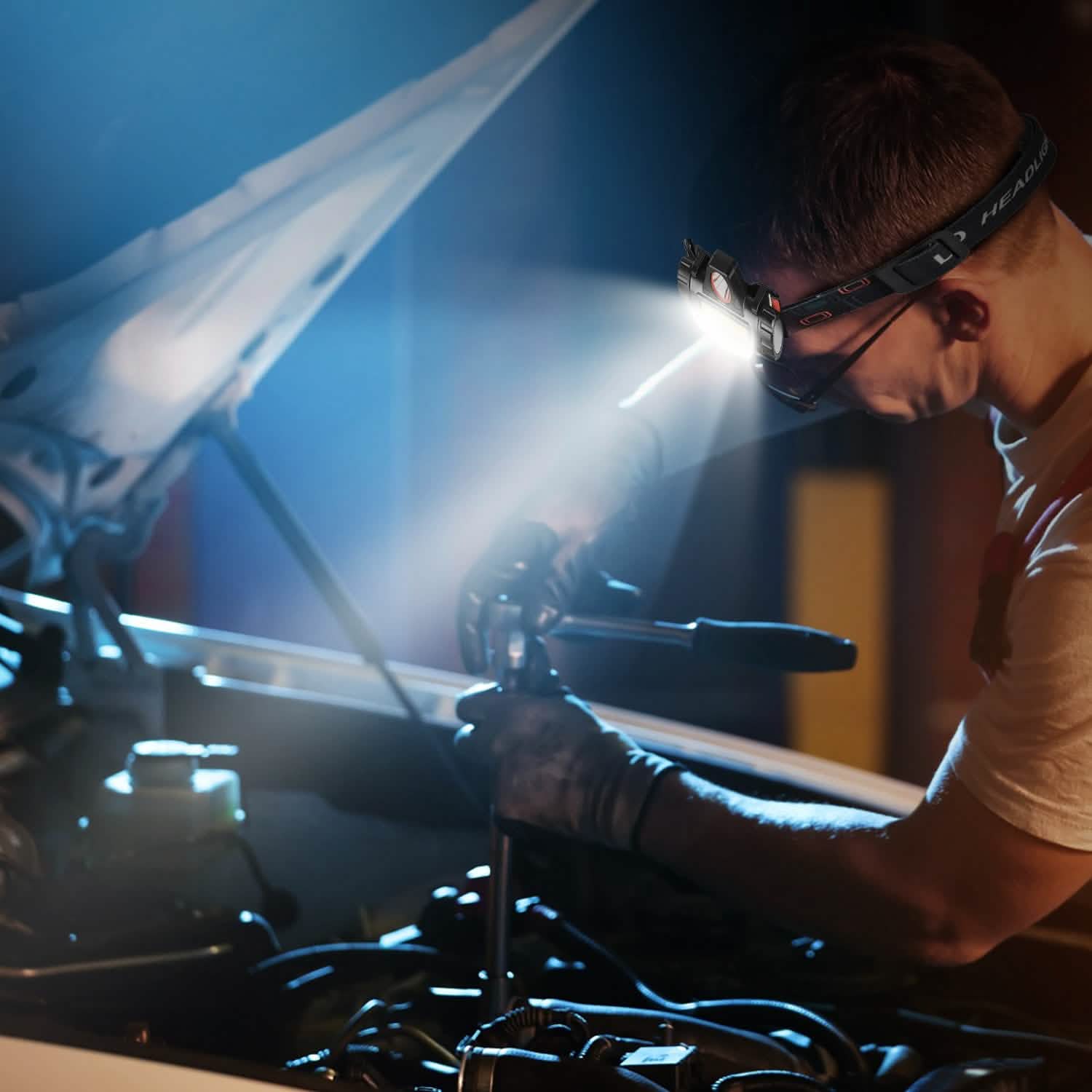 2-Pack: Waterproof Rechargeable Headlamp Outdoor Recreation - Tophatter Daily Deals