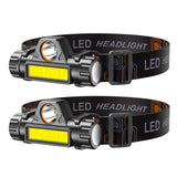 2-Pack: Waterproof Rechargeable Headlamp Outdoor Recreation - Tophatter Daily Deals