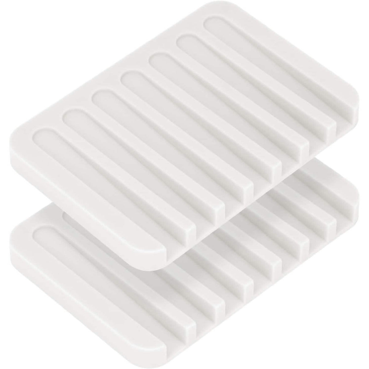 2-Pack: Wooden Soap Tray White Bath - Tophatter Daily Deals