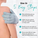 2-Pair: Exfoliating Bath Gloves Bath - Tophatter Daily Deals