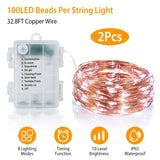 2-Piece: 100LED Beads String Lights String & Fairy Lights - Tophatter Daily Deals