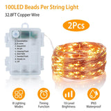 2-Piece: 100LED Beads String Lights String & Fairy Lights - Tophatter Daily Deals