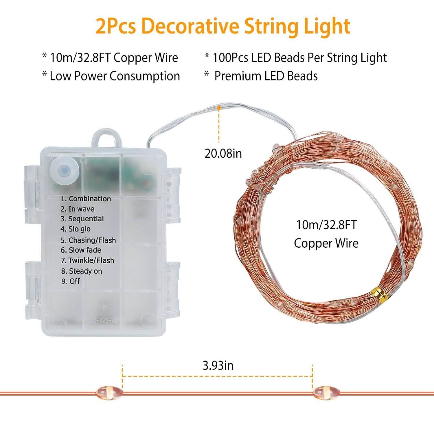 2-Piece: 100LED Beads String Lights String & Fairy Lights - Tophatter Daily Deals