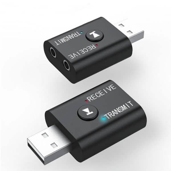 2-Piece: 2-in-1 USB Wireless Bluetooth Adapter 5.0 Transmitter Audio Accessories - Tophatter Daily Deals