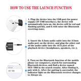 2-Piece: 2-in-1 USB Wireless Bluetooth Adapter 5.0 Transmitter Audio Accessories - Tophatter Daily Deals
