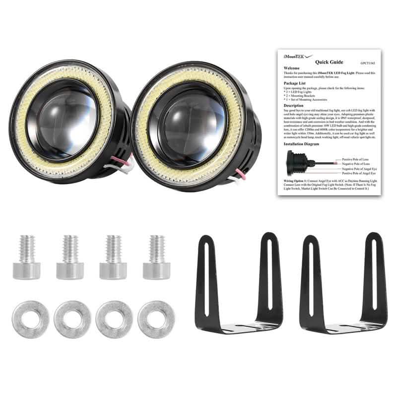 2-Piece: 2.5" Auto COB LED Fog Light Automotive - Tophatter Daily Deals