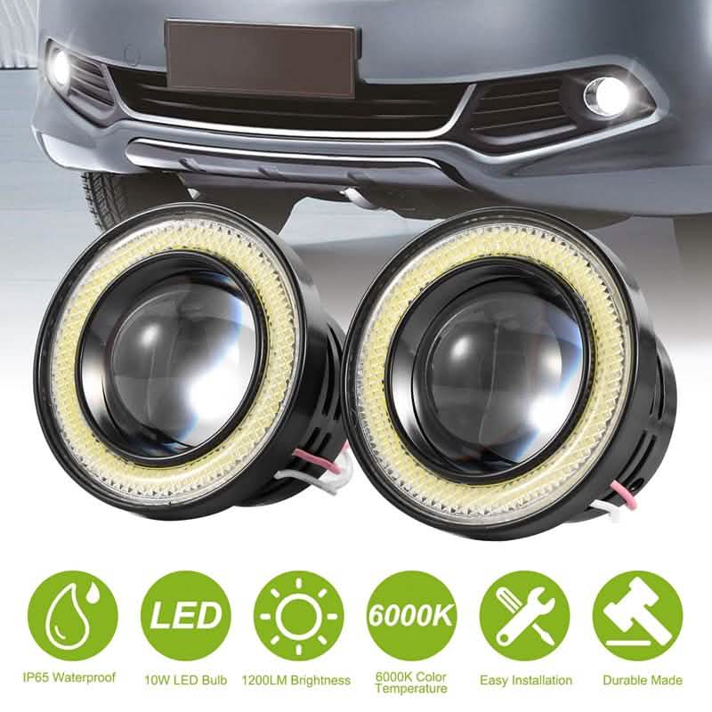 2-Piece: 2.5" Auto COB LED Fog Light Automotive - Tophatter Daily Deals