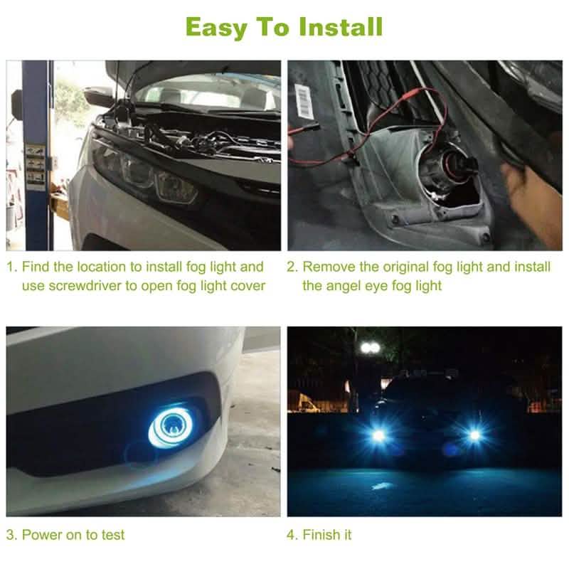 2-Piece: 2.5" Auto COB LED Fog Light Automotive - Tophatter Daily Deals