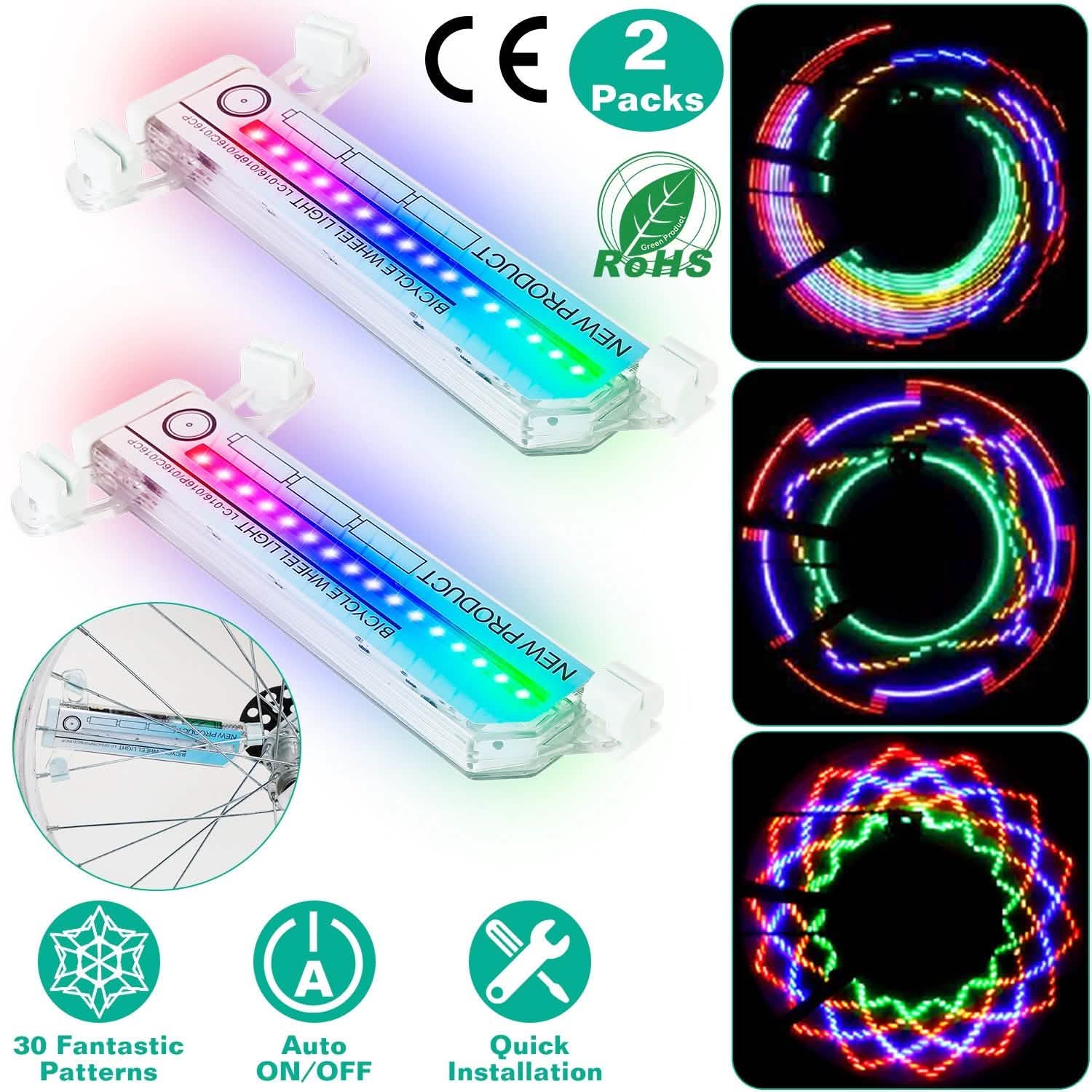 2-Piece: 32 LEDs Pattern Cycling Lights Outdoor Recreation - Tophatter Daily Deals