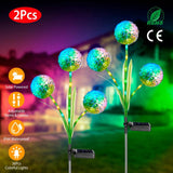 2-Piece: 36 LED Dandelion Solar Lights Outdoor Lighting - Tophatter Daily Deals