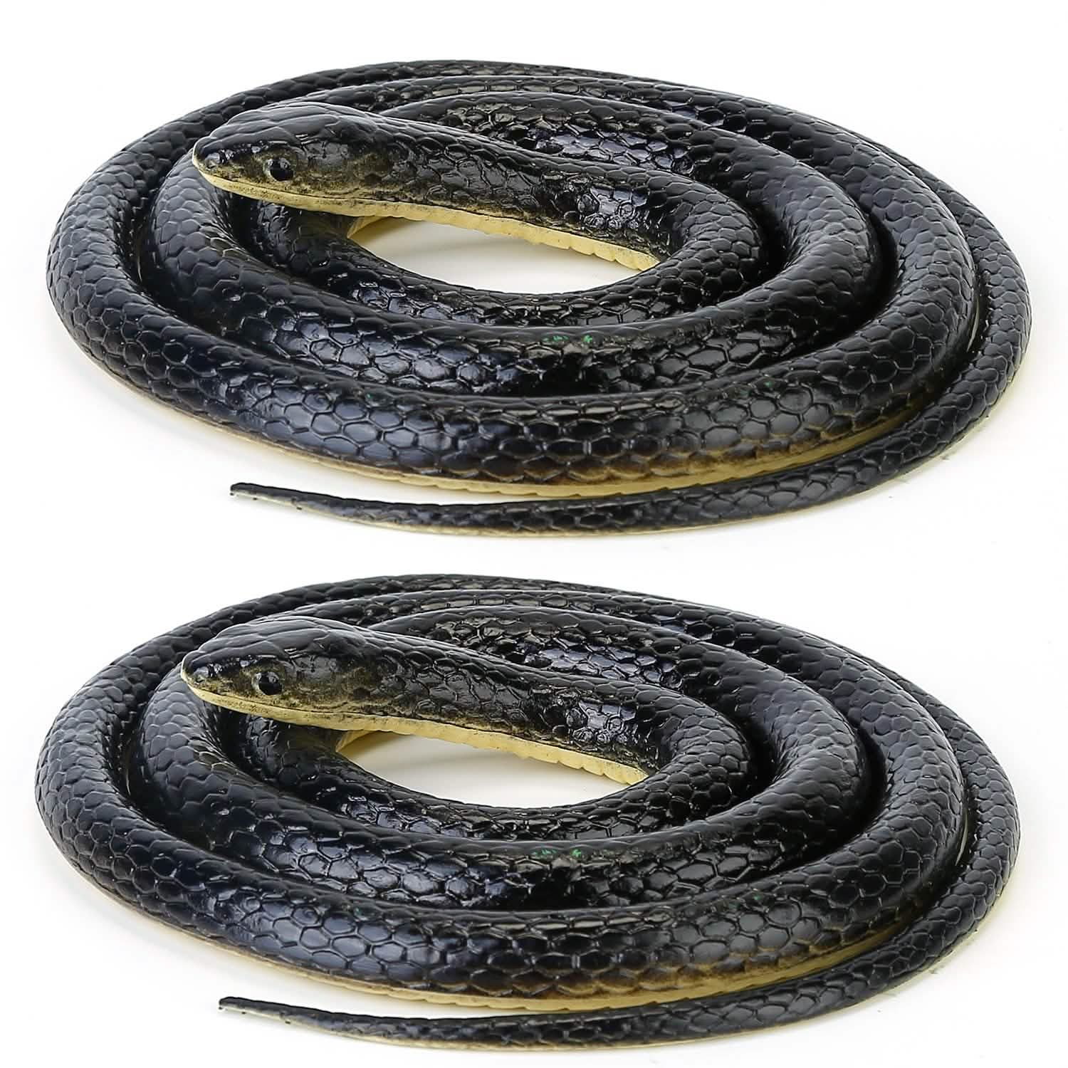 2-Piece: 50" Long Realistic Rubber Snakes Toys & Games - Tophatter Daily Deals