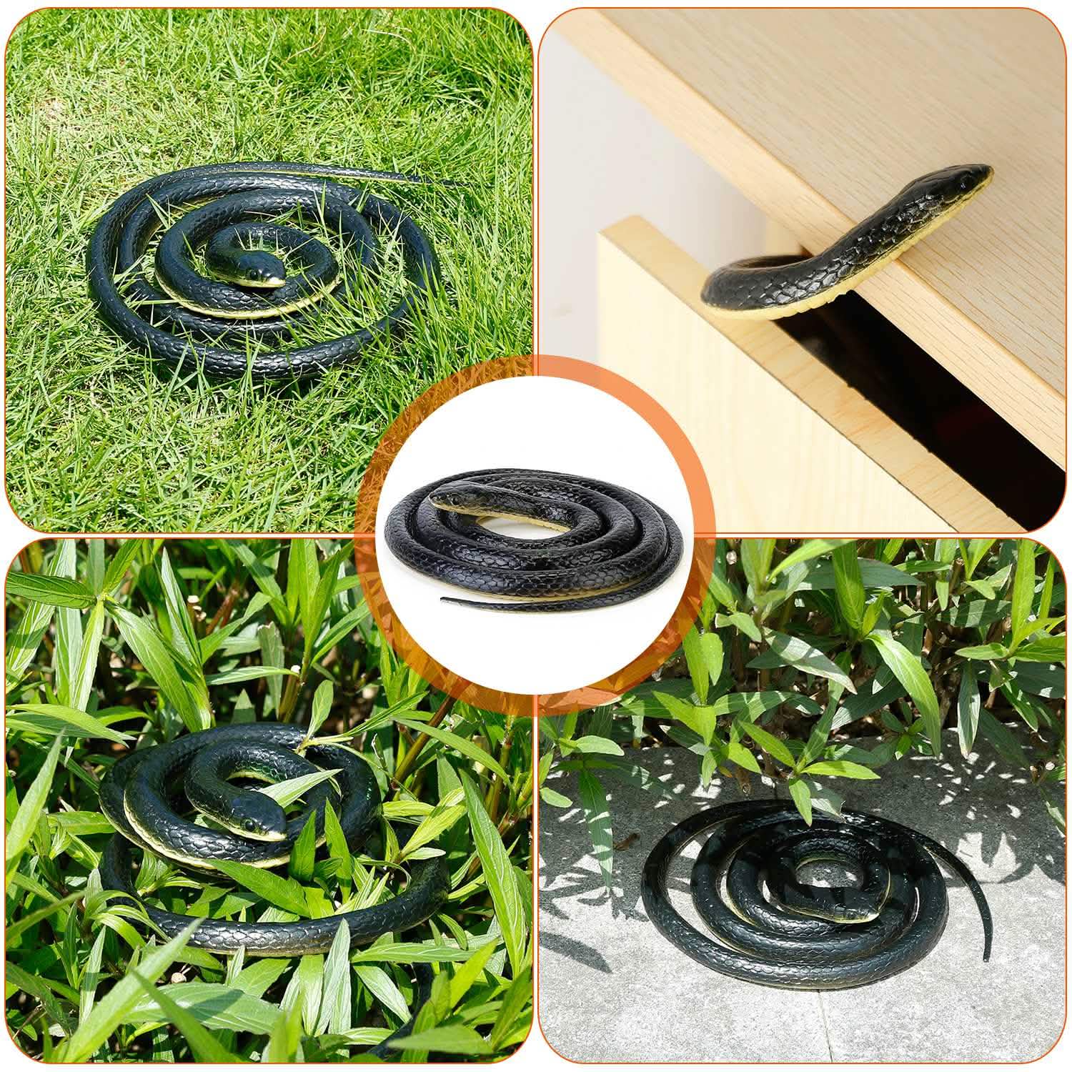 2-Piece: 50" Long Realistic Rubber Snakes Toys & Games - Tophatter Daily Deals