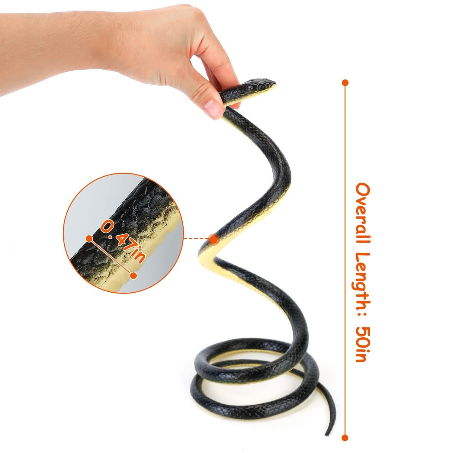 2-Piece: 50" Long Realistic Rubber Snakes Toys & Games - Tophatter Daily Deals