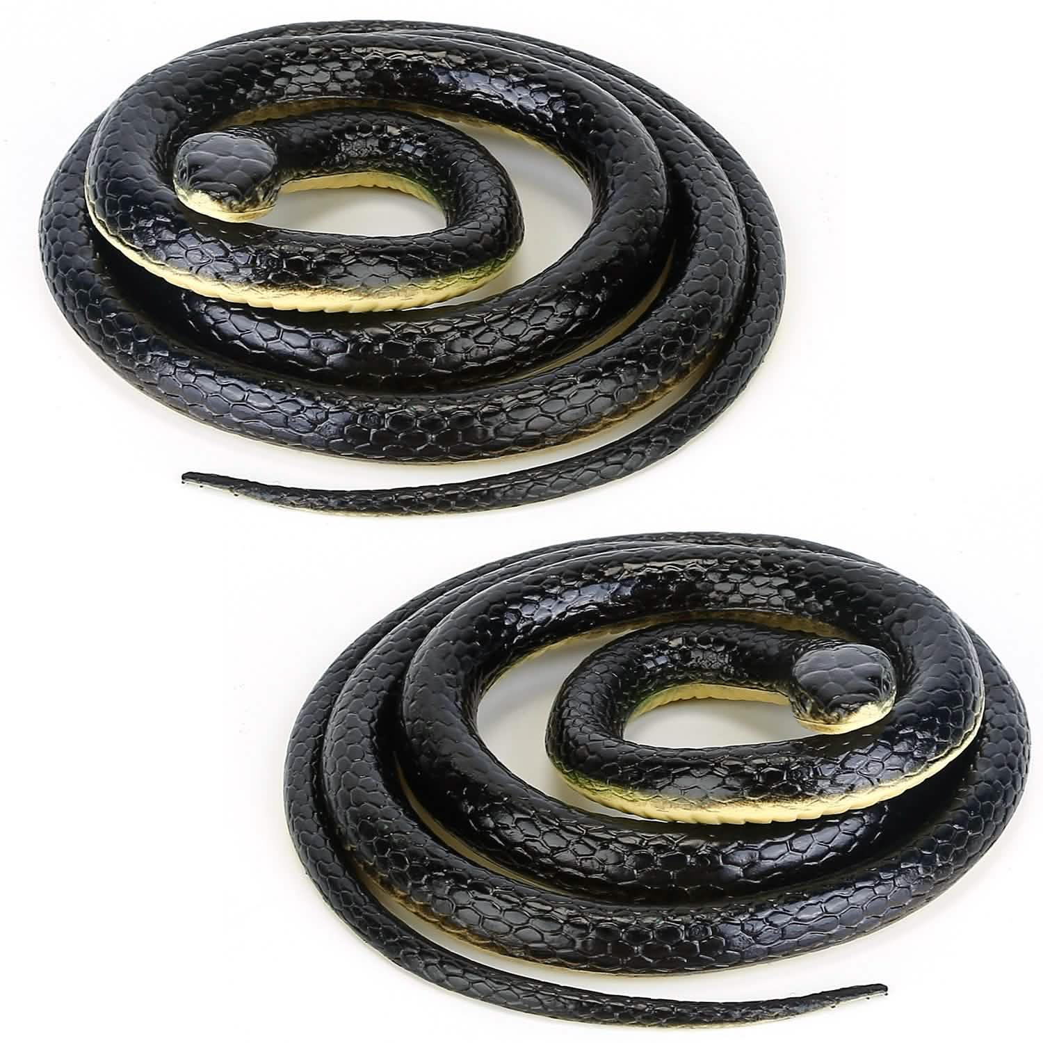 2-Piece: 50" Long Realistic Rubber Snakes Toys & Games - Tophatter Daily Deals