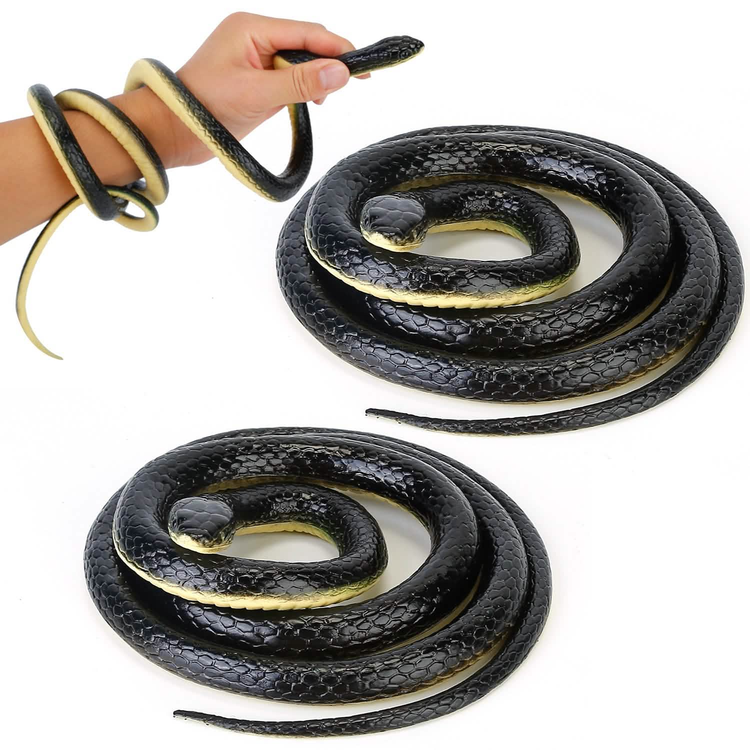 2-Piece: 50" Long Realistic Rubber Snakes Toys & Games - Tophatter Daily Deals