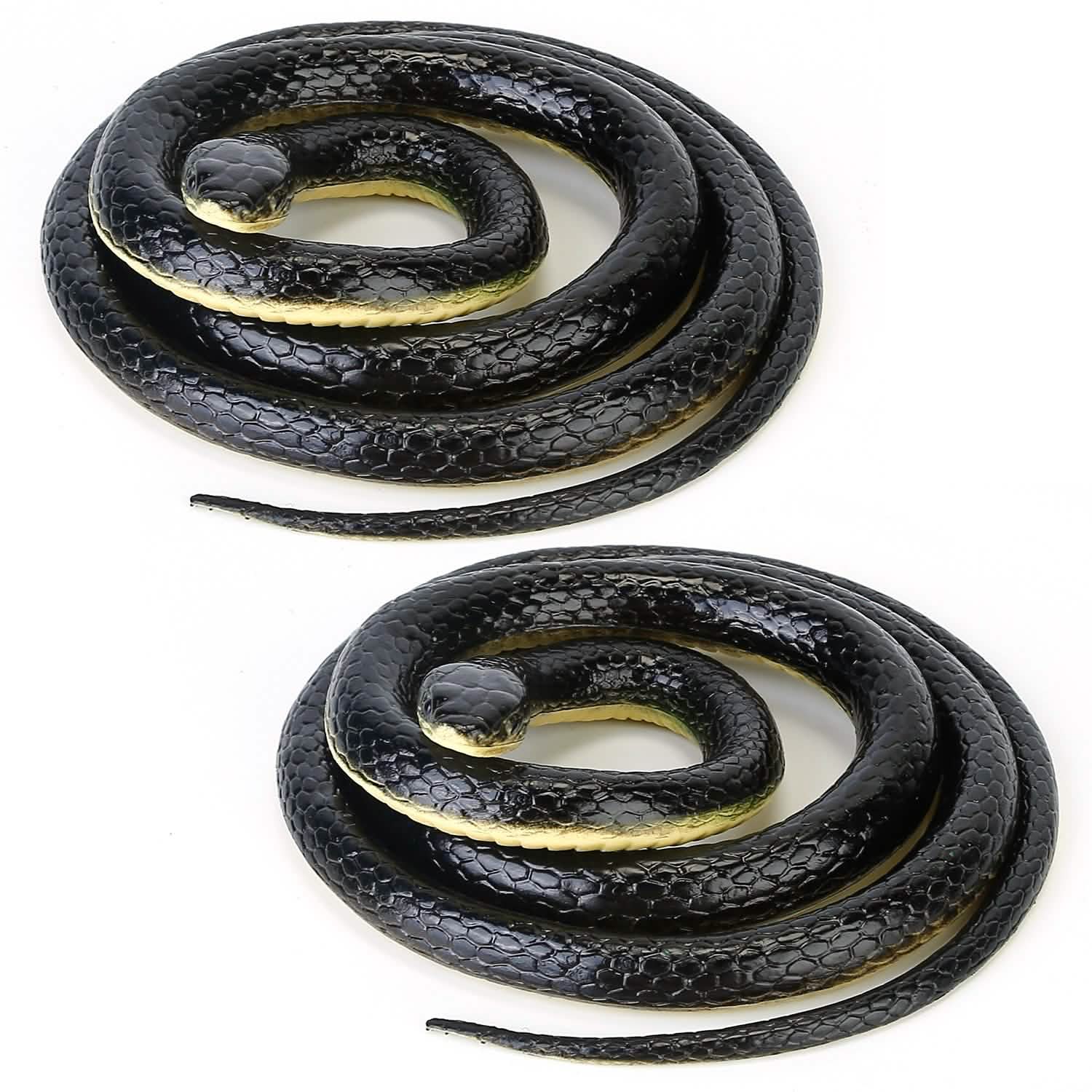 2-Piece: 50" Long Realistic Rubber Snakes Toys & Games - Tophatter Daily Deals