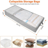 2-Piece: 70L Foldable Underbed Clothes Moisture Proof Zipped Organizer Storage & Organization - Tophatter Daily Deals