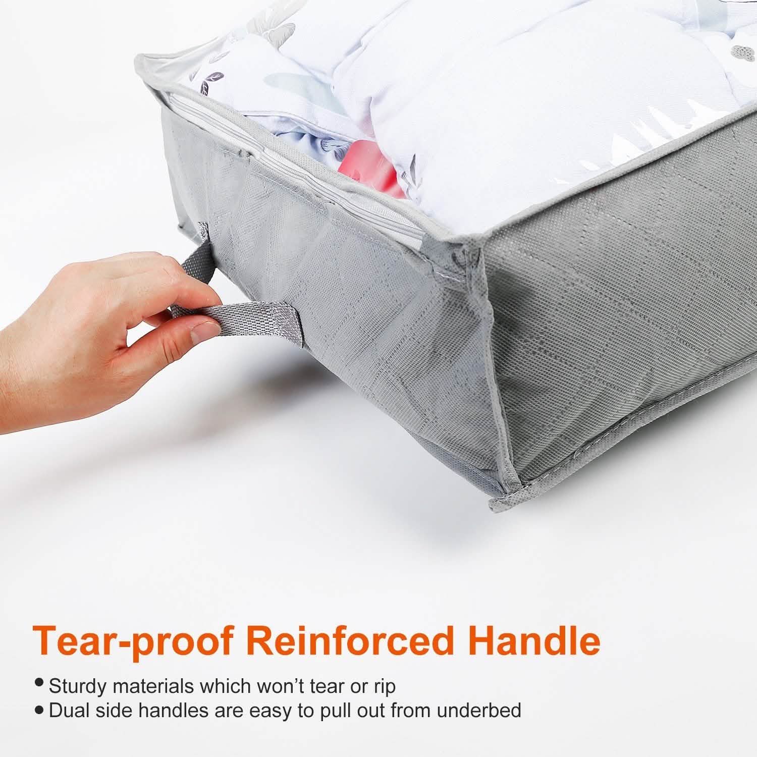 2-Piece: 70L Foldable Underbed Clothes Moisture Proof Zipped Organizer Storage & Organization - Tophatter Daily Deals