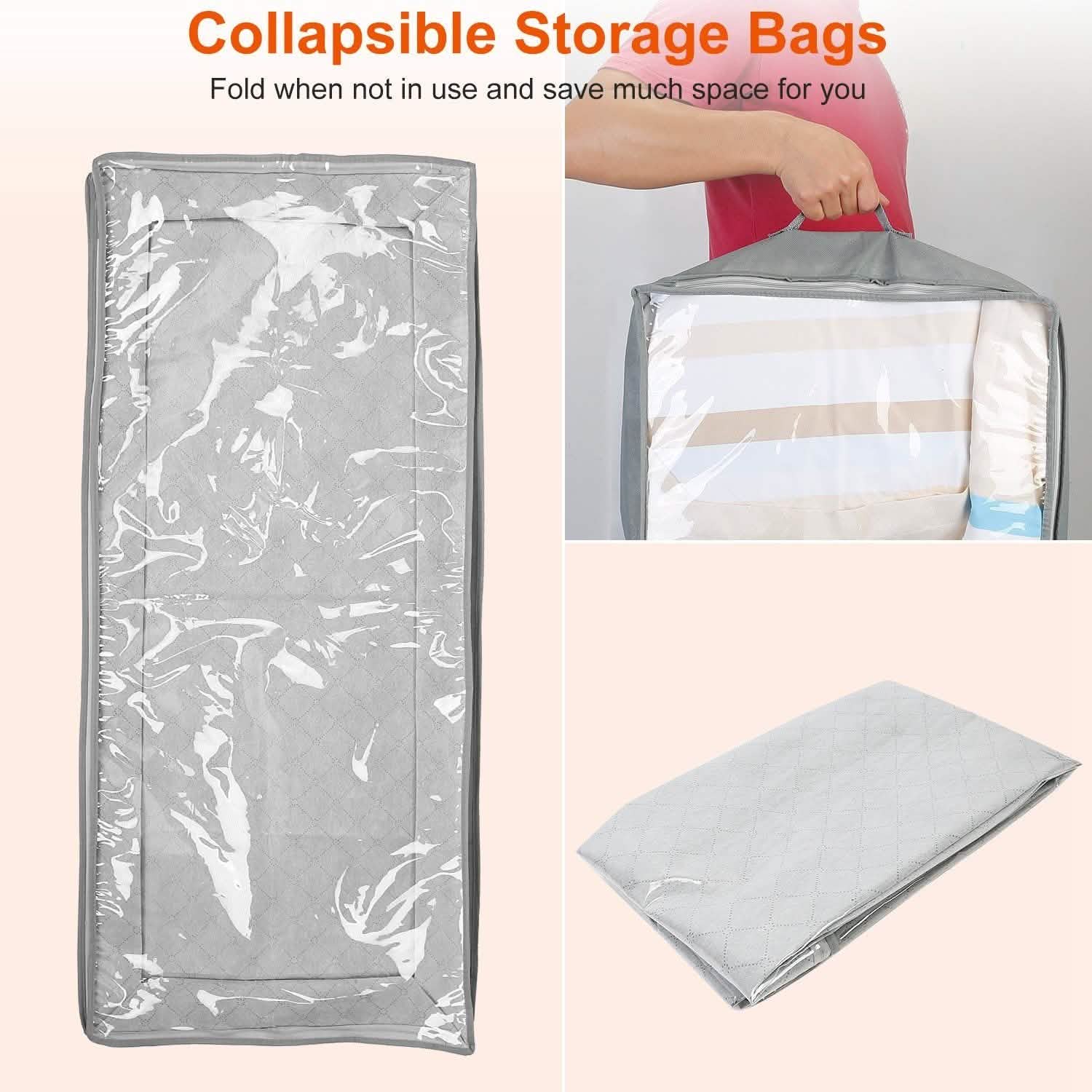 2-Piece: 70L Foldable Underbed Clothes Moisture Proof Zipped Organizer Storage & Organization - Tophatter Daily Deals