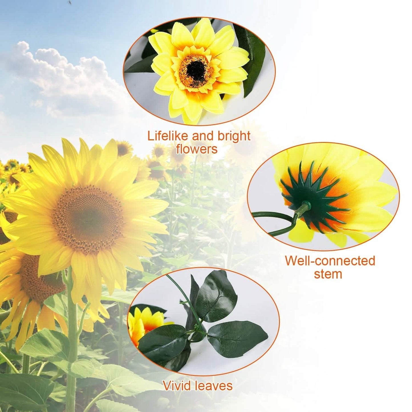 2-Piece: 7.2ft Artificial Silk Sunflower Vines Furniture & Decor - Tophatter Daily Deals