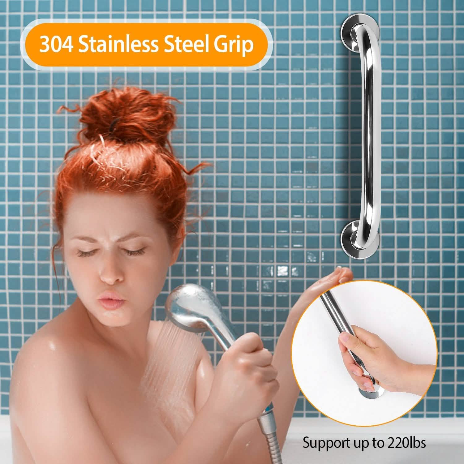 2-Piece: Bath Grab Bar Home Improvement - Tophatter Daily Deals