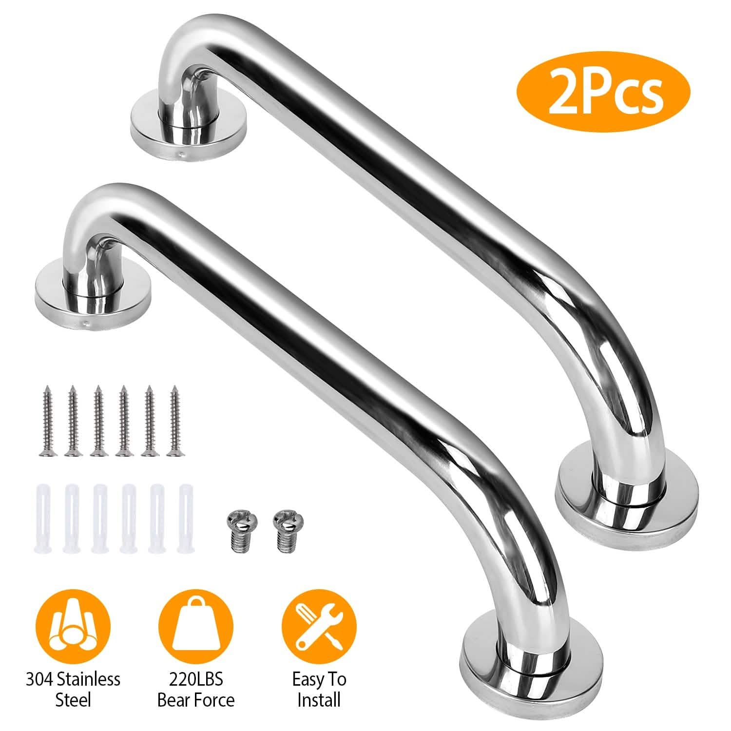 2-Piece: Bath Grab Bar Home Improvement - Tophatter Daily Deals
