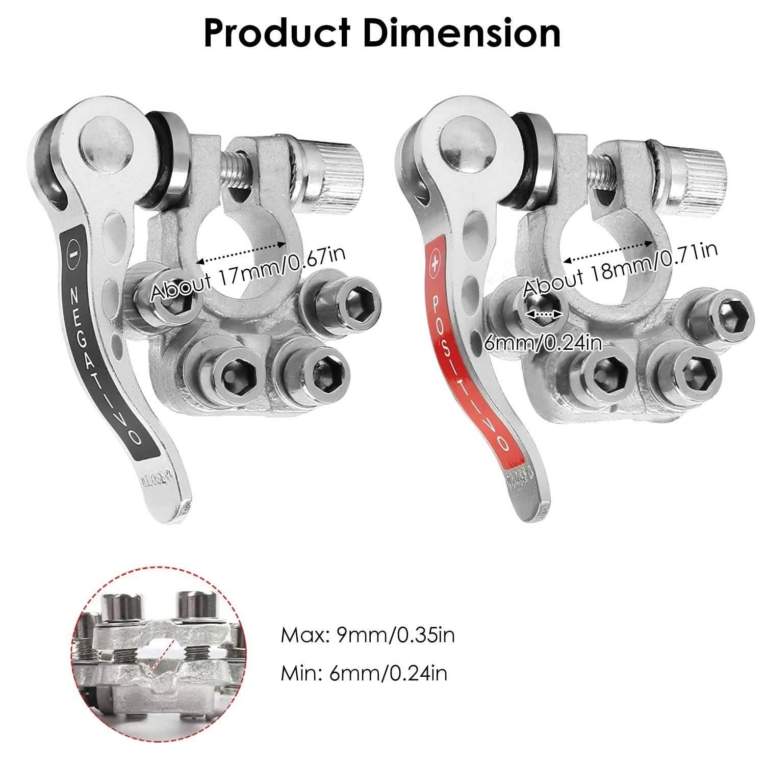 2-Piece: Battery Terminal Connector Quick Release Disconnect Car Battery Automotive - Tophatter Daily Deals