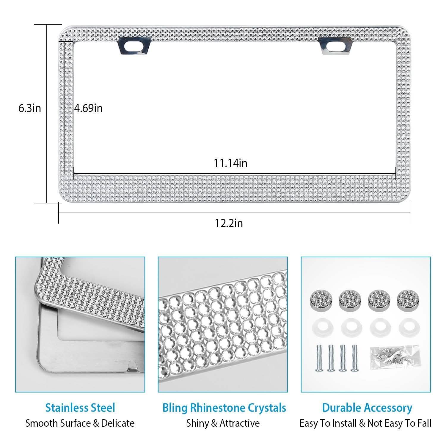 2-Piece: Bling License Plate Frames Automotive - Tophatter Daily Deals